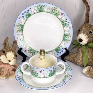 TIFFANY Meadows VTG Child Set Bunny Plate Bowl Cup